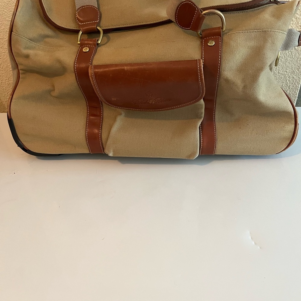 Brooks Brothers Tan and Brown Duffel Bag